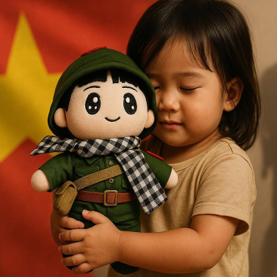 Gấu Bông Yêu Nước Chú Bộ Đội 25 cm - ZooZoo 25250 - Màu Xanh Lá