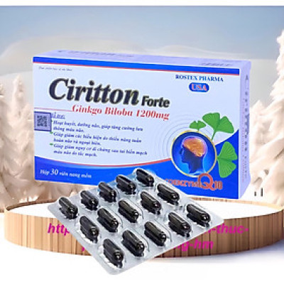 Tăng cường lưu thông máu và bổ não Ciritton forte- hộp 30 viên
