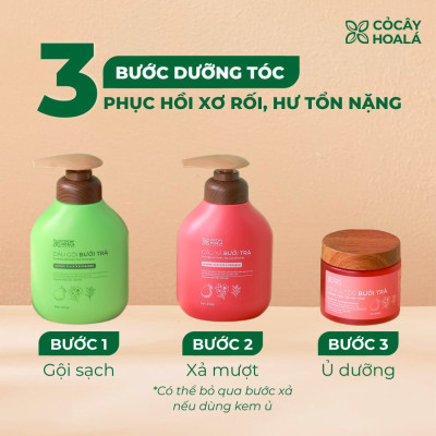 Kem Ủ Tóc Bưởi Trà Cỏ Cây Hoa Lá - Bổ Sung Keratin Thủy Phân Siêu Dưỡng Phục Hồi Tóc Hư Tổn 200g