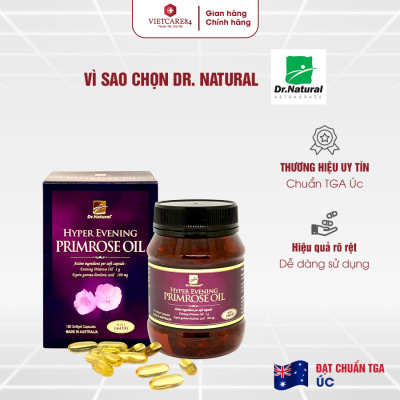 Bộ Sản Phẩm 2 Hộp Viên Uống Bổ Sung Nội Tiết Tố Nữ Úc Dr Natural Hyper Evening Primrose Oil 180 Viên- Nhập Khẩu Chính Hãng