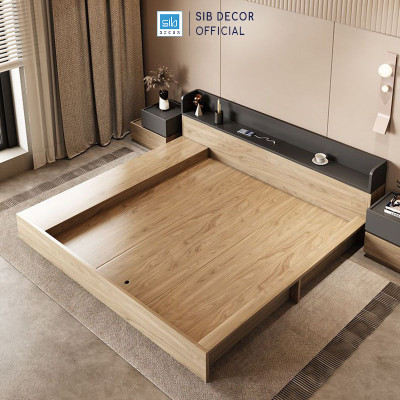 Giường Ngủ Tatami Kiểu Nhật Độc Đáo, Kèm 3 Ngăn Kéo Và Bệ Ngồi Rộng Rãi SIB Decor GN17