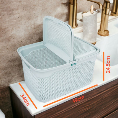 GIỎ LÀN QUAI XÁCH CÓ NẮP HOA MỘC TẤM ĐỰNG ĐỒ CHO MẸ VÀ BÉ ĐI SINH ĐA NĂNG - GIỎ LÀN KIỂU DÁNG MÀU SẮC PHONG CÁCH HÀN QUỐC