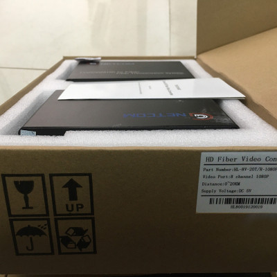 Bộ chuyển đổi video sang quang 8 kênh GNETCOM HL-8V-20T/R-1080P (2 thiết bị,2 adapter) - Hàng Chính Hãng
