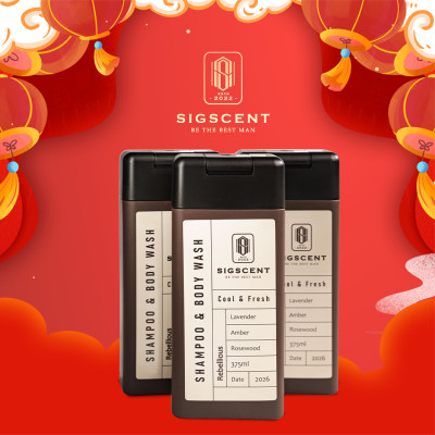Sữa tắm dầu gội cho nam hương nước hoa 375ml Rebellious thương hiệu SIGSCENT- COMBO 3