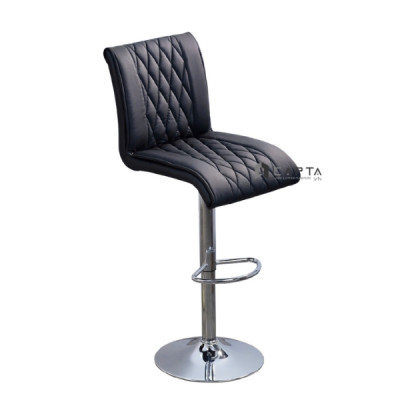 Ghế quầy tiếp khách lưng cao màu đen CB2302-P Nội thất Capta Ghế nệm PVC cao cấp màu đen chân thép mạ chrome bóng bar chair tại tp hcm