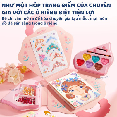 Đồ chơi cho bé gái trang điểm thiết kế thời trang công chúa Mideer 3 trong 1 Princess Fantasy Makeup