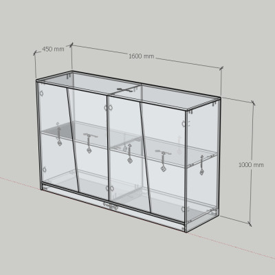 HAPPY FURNITURE , Tủ lưu trữ 4 cửa mở - DALEY , TCM_257 , 160cm x 45cm x 100cm DxRxC