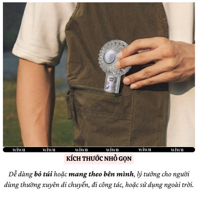 Quạt cầm tay turbo mini siêu mát Pin trâu 1200 mAh, nhỏ gọn linh hoạt hiệu WlWU WI-FS012 - 03 chế độ gió, dùng liên tục 6h, thiết kế đẹp, bền - hàng nhập khẩu