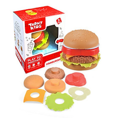 Đồ Chơi Nấu Ăn Humburger 3 TOONYKIDS - Đồ Chơi Nhà Bếp Cho Bé - Hamburger TN079 [Tặng Kèm Sticker]