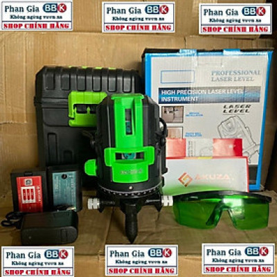 [chính hãƞg] Máy Cân Mực 5 Tia Xanh AKUZA Siêu Sáng, Bộ máy 2 pin, Bảo Hành 1 Năm