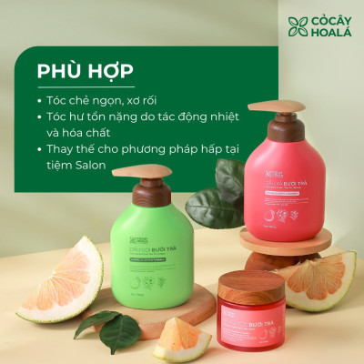 Kem Ủ Tóc Bưởi Trà Cỏ Cây Hoa Lá - Bổ Sung Keratin Thủy Phân Siêu Dưỡng Phục Hồi Tóc Hư Tổn 200g