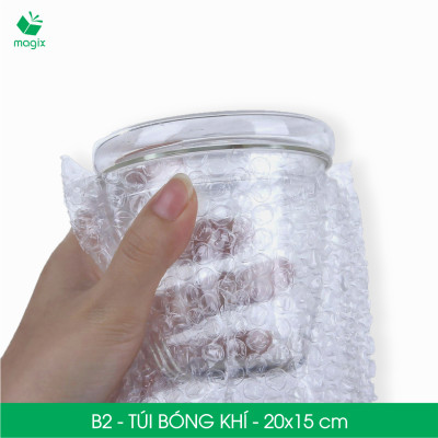B2 - 20x15 cm - 25 Túi bóng khí chống sốc đóng hàng - Túi gói hàng, bọc chống sốc, xốp chống sốc