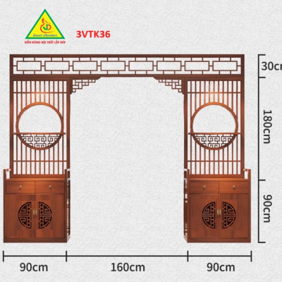 Vách ngăn phòng khách , vách ngăn phòng khách hiện đại 3VTK36 - Nội thất lắp ráp Viễn Đông Adv