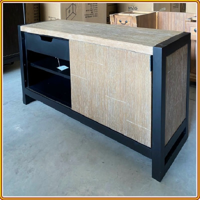 Kệ tivi cửa lùa Tundo màu gỗ 142.2 x Sâu 46 x Cao 63.5 cm