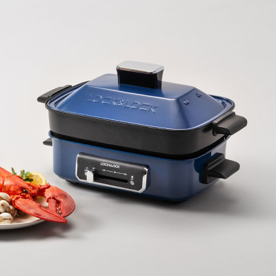 Nồi điện đa năng Lock&Lock 2.5L EJG556, Hàng chính hãng, 3 trong1 nướng, hấp, nấu, Làm nóng nhanh, Dễ chỉnh nhiệt - JoyMall