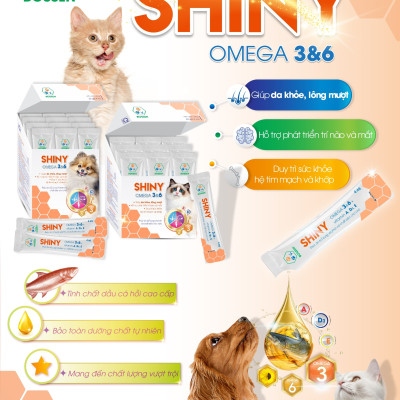 BOSSEN - SHINY for Cat Bổ sung Vitamin và Acid béo Thiết Yếu cho Mèo - Hộp nguyên 20 gói 2ml