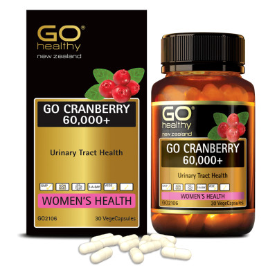 GO CRANBERRY 60,000+ 30 viên - Viên uống viêm đường tiết niệu nhập khẩu chính hãng GO Healthy New Zealand