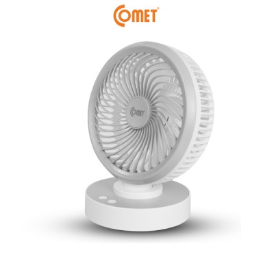 Quạt Sạc Tích Điện Để Bàn Đa Năng COMET CRF1506 7W, 4 Cấp Độ Gió, Xoay 90 Độ, 2 pin rời 18650 Lithium 1500mAh Để Bàn Văn Phòng hàng chính hãng