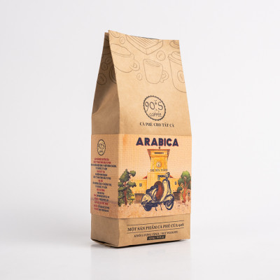 Cà Phê Hạt Arabica Rang Mộc Nguyên Chất - 90S Coffee Vietnam - 100% Cà Phê Sạch Cao Cấp