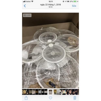 Đèn trần 8 vòng, đèn mâm trần led, đèn trang trí, đèn decor, đèn ốp trần 8 cánh DT