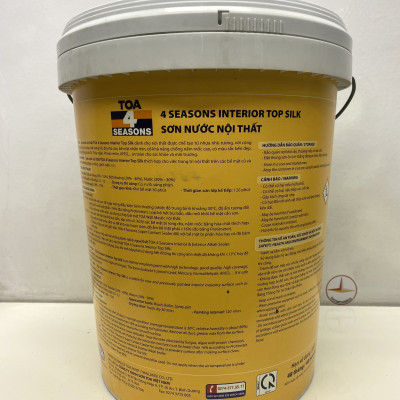 Sơn nước Toa 4 Season Top Silk dễ lau chùi nội thất NHIỀU MÀU _18L