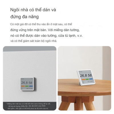 Nhiệt ẩm kế Duka TH1, máy đo nhiệt độ, độ ẩm phòng màn hình lớn 3,67", hiển thị trạng thái nhiệt độ, độ ẩm phòng nhanh chóng chính xác, cài đặt ngày giờ