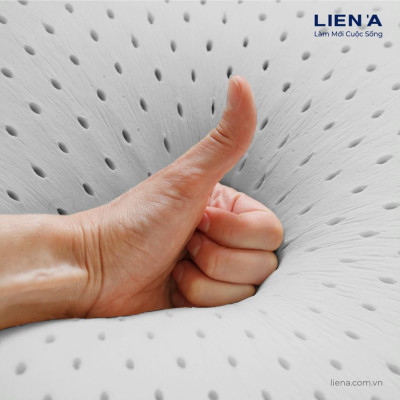 Gối Nằm Cao Su Thiên Nhiên  Liên Á Oval Grey  kích thước 45x65x12cm