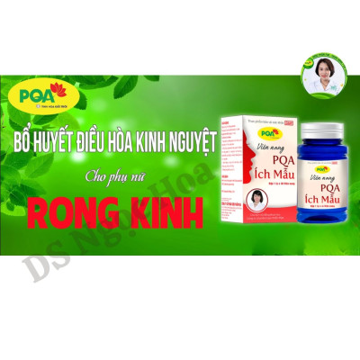 PQA Ích mẫu hỗ trợ người các biểu hiện kinh nguyệt không đều, đau bụng khi hành kinh. Hộp 30 viên