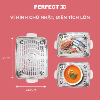 NỒI LẨU HẤP ĐA NĂNG PERFECT PF-LH12 2 TẦNG DUNG TÍCH 22 LIT BẢO HÀNH 1 NĂM- HÀNG CHÍNH HÃNG
