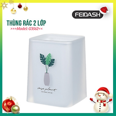 Thùng Rác Nhựa 2 Lớp Rời Phong Cách Châu Âu - Thiết kế sang trọng FEIDASH TG3562 (8L) / TG3572 (11L)