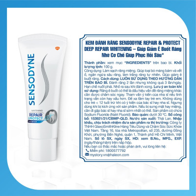 Kem Đánh Răng Sensodyne Repair & Protect Deep Repair Whitening 100g