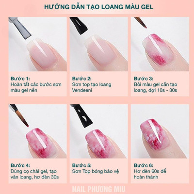 Top Loang VENDEENI 15ml Làm Nail Sơn Gel Trong Suốt Và Đặc Vừa Phải Tạo Hiệu Loang Màu