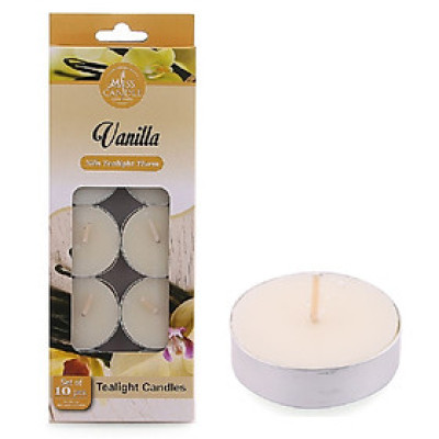 Hộp 10 Nến Thơm Hương Tổng Hợp Vườn Nhiệt Đới Miss Candle FTRAMART EDC0368 (Vàng Nhạt)