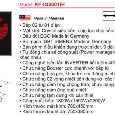 Bếp điện từ KAFF KF-IG3001IH - Sản phẩm chính hãng