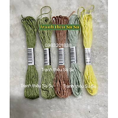 Chỉ thêu cotton mã chuẩn DMC, các mã từ 3011 đến mã 3078