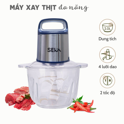 Máy Xay Thịt Thủy Tinh 2 Cối SEKA SK2287 - 1 Cối SK2288 - Xay Thực Phẩm Đa Năng - 500W (Model 2024) - Hàng Chính Hãng