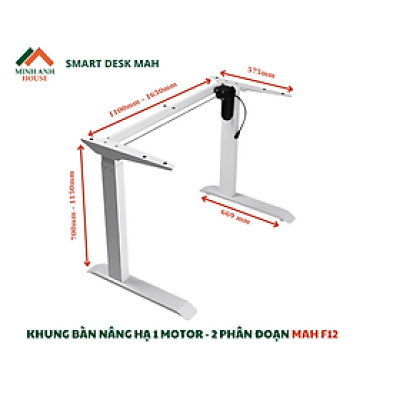 Chân Bàn Nâng Hạ Độ Cao Thông Minh MAH - F12 1 Motor 2 phân đoạn, tải trọng 80kg
