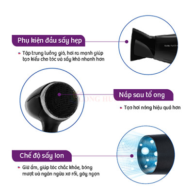 Máy sấy tóc Bluestone HDB-1846 - Hàng chính hãng