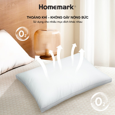 Ruột Gối Lông Vũ Nhân Tạo Homemark - Êm Ái, Thoáng Khí, Chống Bám Bụi, Chống Xẹp Lún, Hỗ Trợ Giấc Ngủ Ngon - 50x70cm