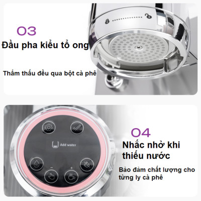 Máy pha cà phê Espresso, Cappuccino, Latte - Dòng chuyên nghiệp. Thương hiệu Mỹ cao cấp HiBREW - H21. HÀNG CHÍNH HÃNG