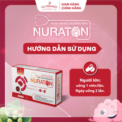 Viên uống Nuraton hỗ trợ tăng cường lưu thông máu não và cải thiện tuần hoàn máu não (60 viên) - Nutramed