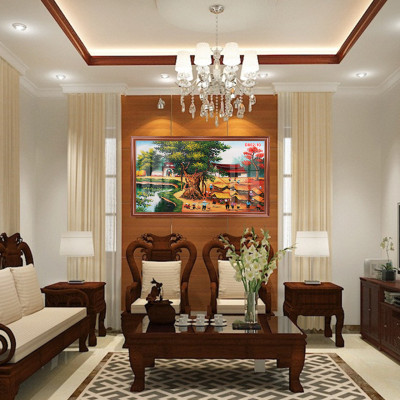 D801 01 Tranh kính làng quê Việt Nam ( được chọn mẫu)