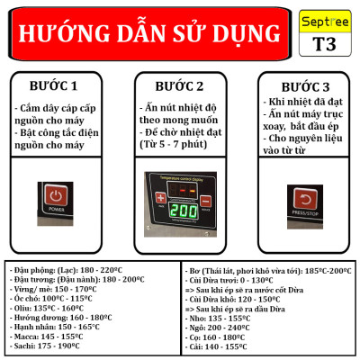 Máy ÉP DẦU THỰC VẬT Thương hiệu Mỹ cao cấp Septree - T3, Công suất lớn 1200W - Hàng Nhập Khẩu, Bảo Hành 1 Năm