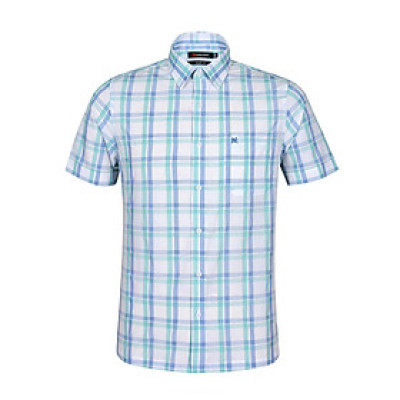 Áo sơ mi nam KHATOCO ngắn tay kẻ caro A1MN438T2-CNCR223-2411-N