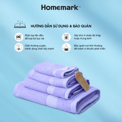 Khăn Tắm 100% Cotton Pakistan Cao Cấp Homemark - Siêu Dày, Mềm Mại, Không Phai Màu, Thấm Hút Tốt