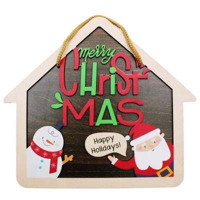 Bảng Gỗ Treo Tường Trang Trí Giáng Sinh - Bách Mộc - Nhà Tuyết