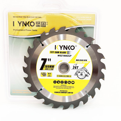 LƯỠI CƯA GỖ TCT 24 RĂNG đường kính phi Ø 180mm KYNKO WGZ180024P