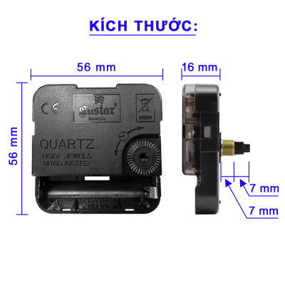 Máy Đồng Hồ Treo Tường Kim Trôi Eastar Độ Chính Xác Cao – Bộ Kim Đao thân Kim màu Đen có Dạ Quang màu Hồng – Kèm theo Pin Maxell