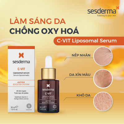 Tinh chất chống oxy hóa làm sáng da Sesderma C-VIT Liposomal Serum dành cho da khô và da hỗn hợp 30ml