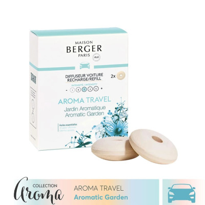 Maison Berger - Bộ tinh dầu xe hơi hương Aroma Travel - 2 cái